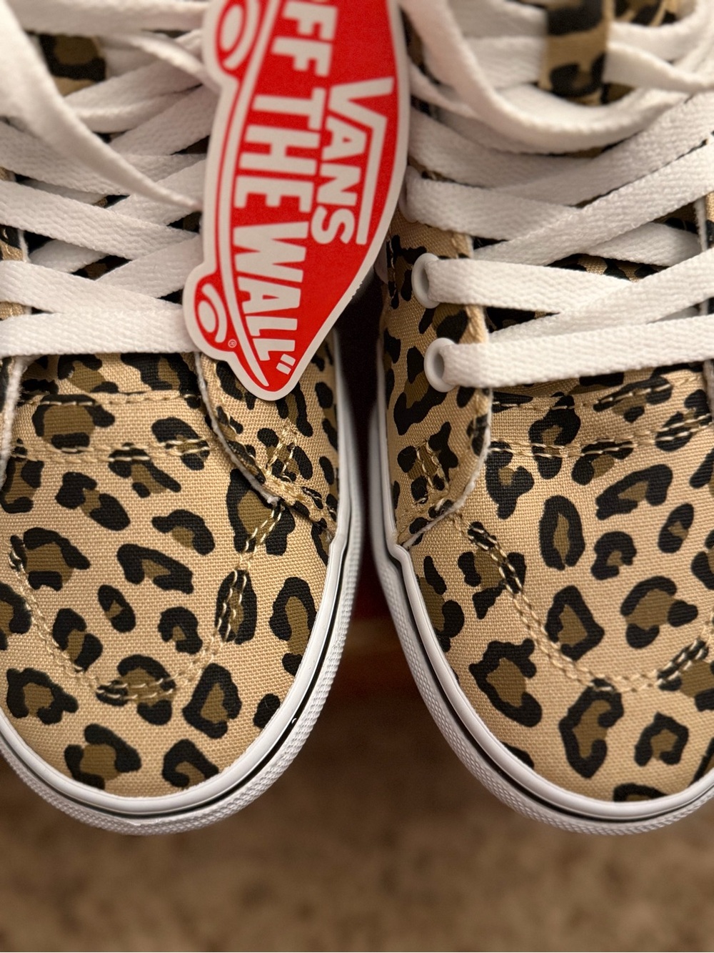 Vans High-Top Sneakers in Leopard Print — White Accent - Picture 3 of 8